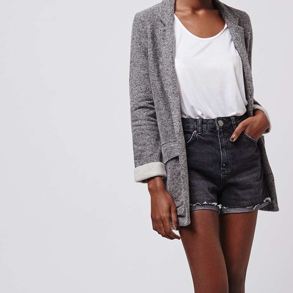 TOPSHOP Grey Tweed Boyfriend Blazer